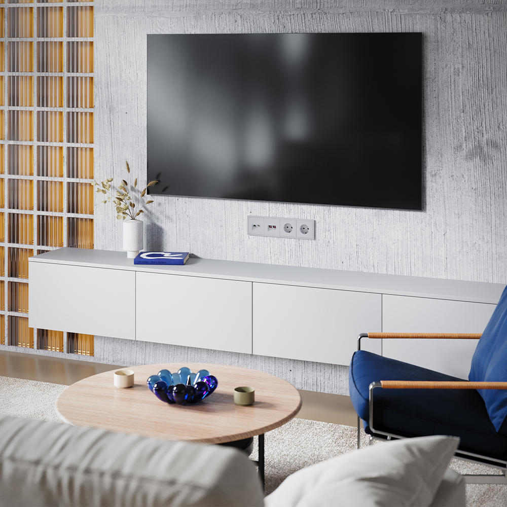 Накладка для розетки TV+RJ45 кат. 6, S70 (серый) фото